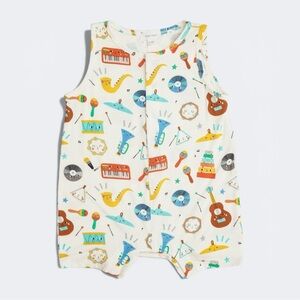 Angel Dear Bamboo Music Print Romper 12–18M - Soft & Breathable